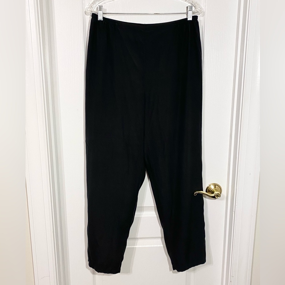 SILK Citron Santa Monica High Waist Flowy Ankle Pants Black Size Large